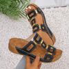 Fashion Solid Color Women 2026 Women's New Leather Fish Mouth Thick Bottom Fashionable Belt Buckle  Cool Slippers