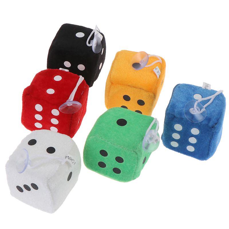 Plush Dice Party Pendant Soft Fluffy Car Decoration