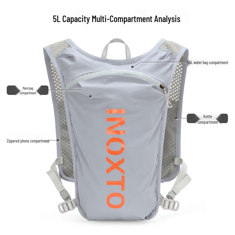 INOXTO 5L Trail Running Hydration Vest One Size
