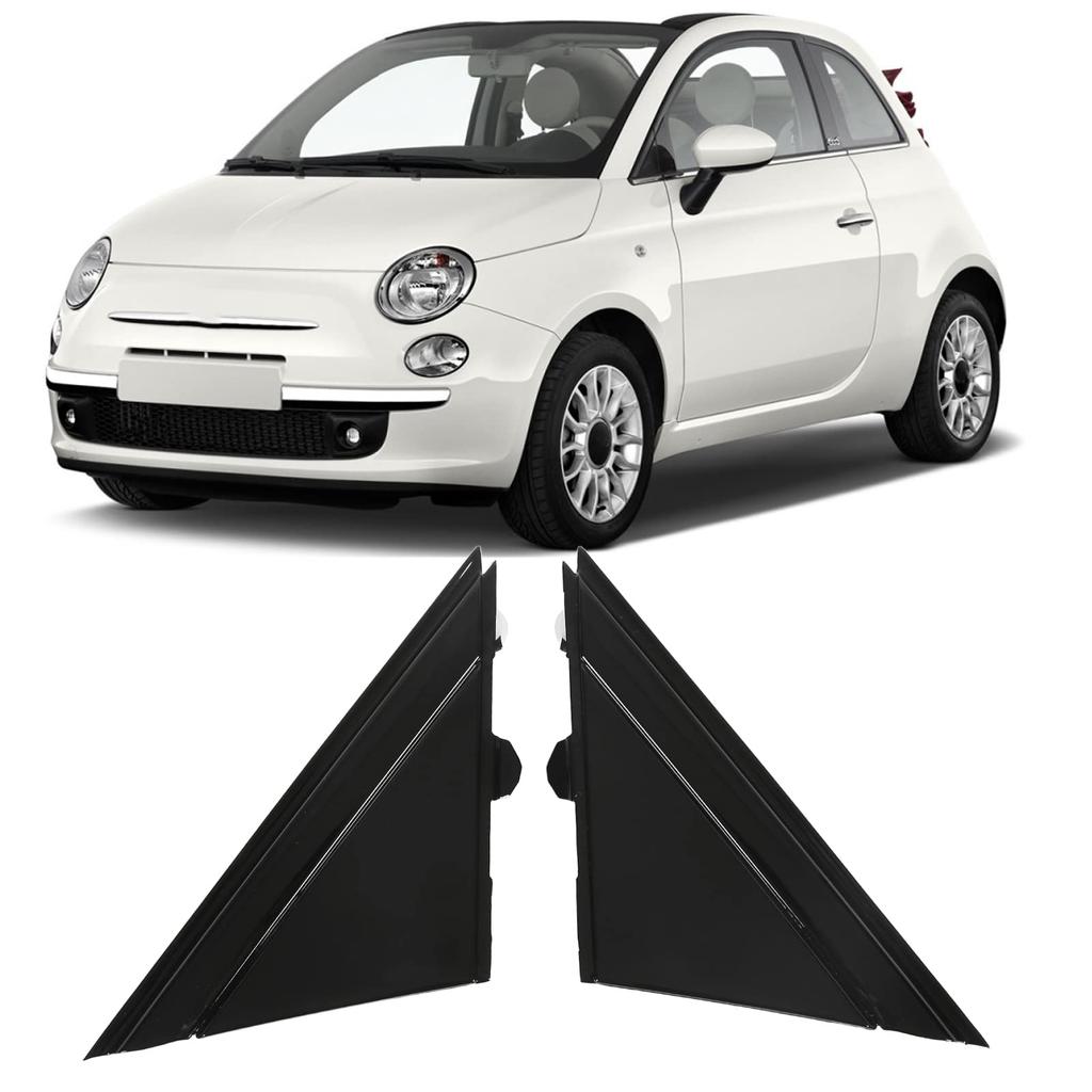 Exterior Side View Mirror Triangle Trim, Driver and Passenger Side Mirror Flag Applique Panel