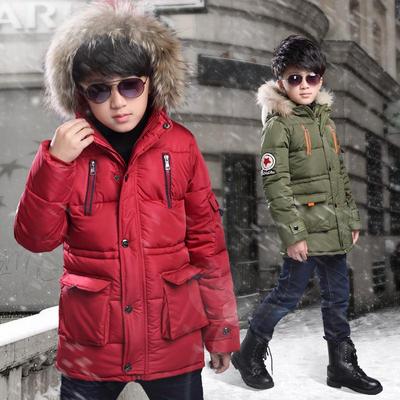 2023 Boys' Mid-length Cotton-padded Jacket - Thick, Warm Down for Autumn & Winter
