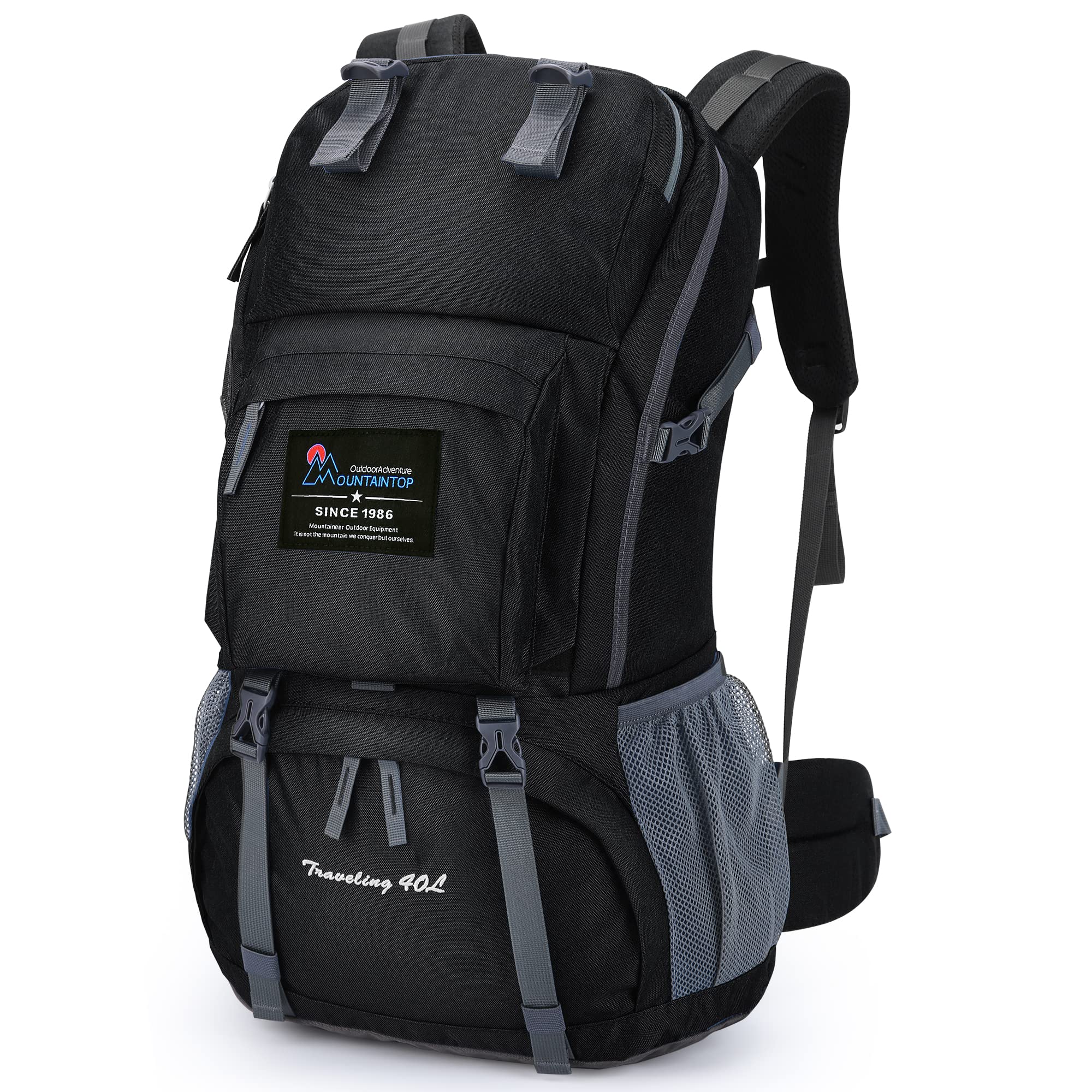 

[MOUNTAINTOP] Mountaineering Backpack 40L Backpack Outdoor Camping Hiking Large Capacity Backpack Hiking Backpack with Rain Cover for WomenMen