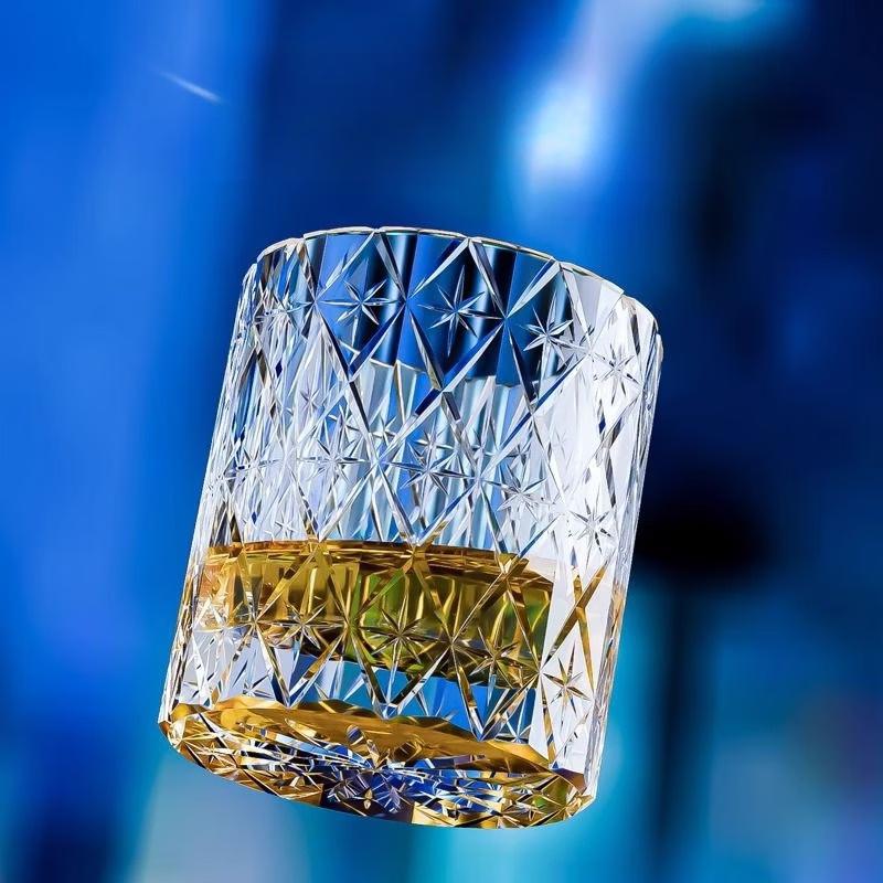 Hand-carved Starburst Glass Cup