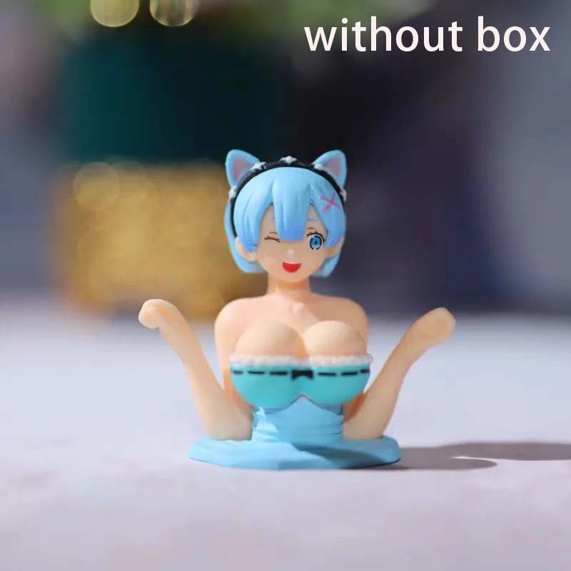 Figurine mignonne et sexy à poitrine vibrante, ornements pour tableau de bord de voiture et moto, modèle de la collection Kanako, statue kawaii anime, figurine amusante