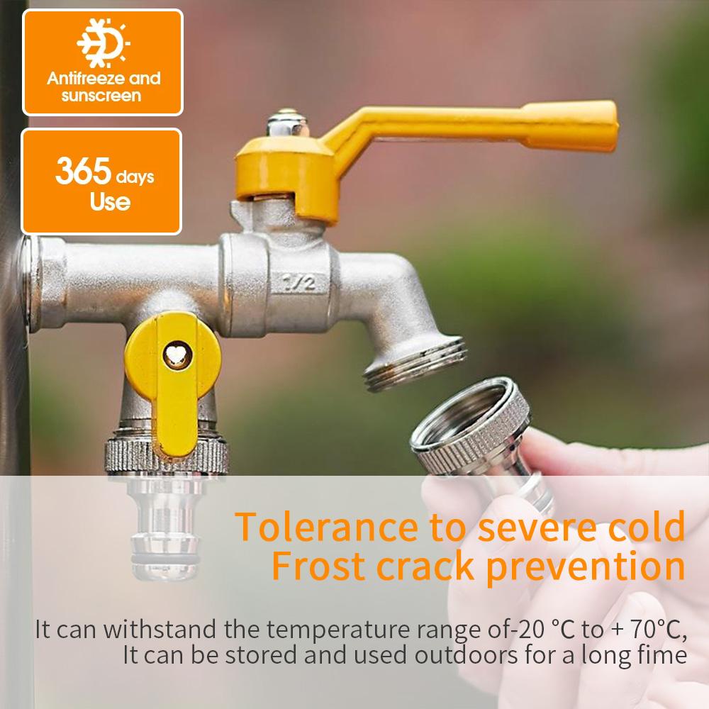 Outdoors Metal Cold-proof Lever Tap Double/One Outlet Faucets 1/2''  for Home Garden Hose Water Ball Valve Controller Adapter