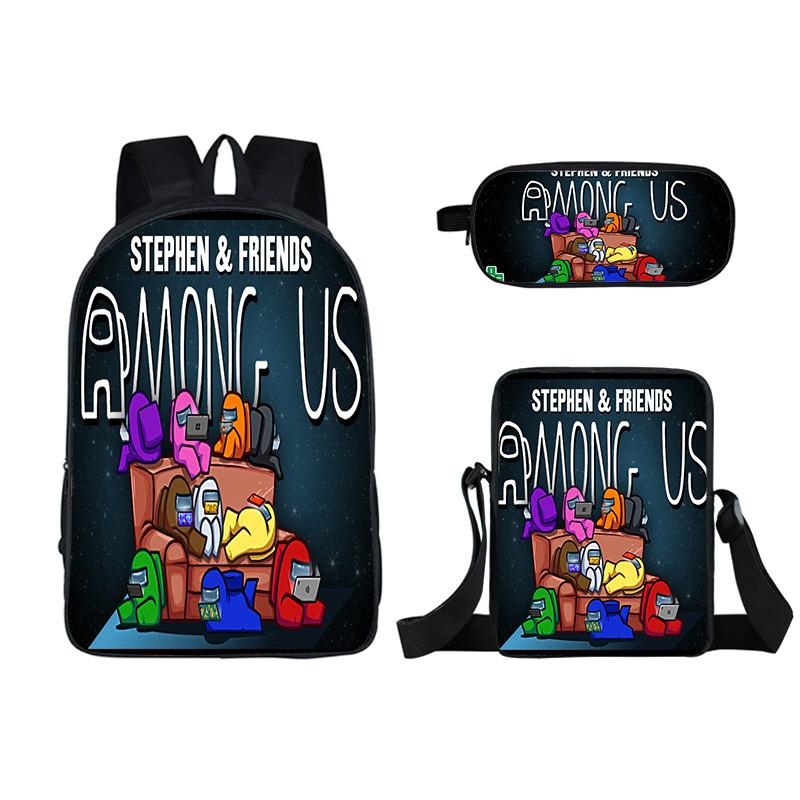 Among Us Backpack Set For Kids Stylish And Practical 3-piece School Accessory Bundle