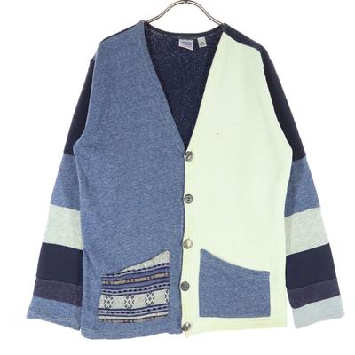 US RAGS Fabriqué aux États-Unis Cardigan en tricot à manches longues M Bleu Homme Occasion