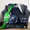 Name Custom Seattle Seahawks Print Flannel Blanket High Quality Warm Comfortable Cover for All Seasons Perfect for Gifts Home Decor