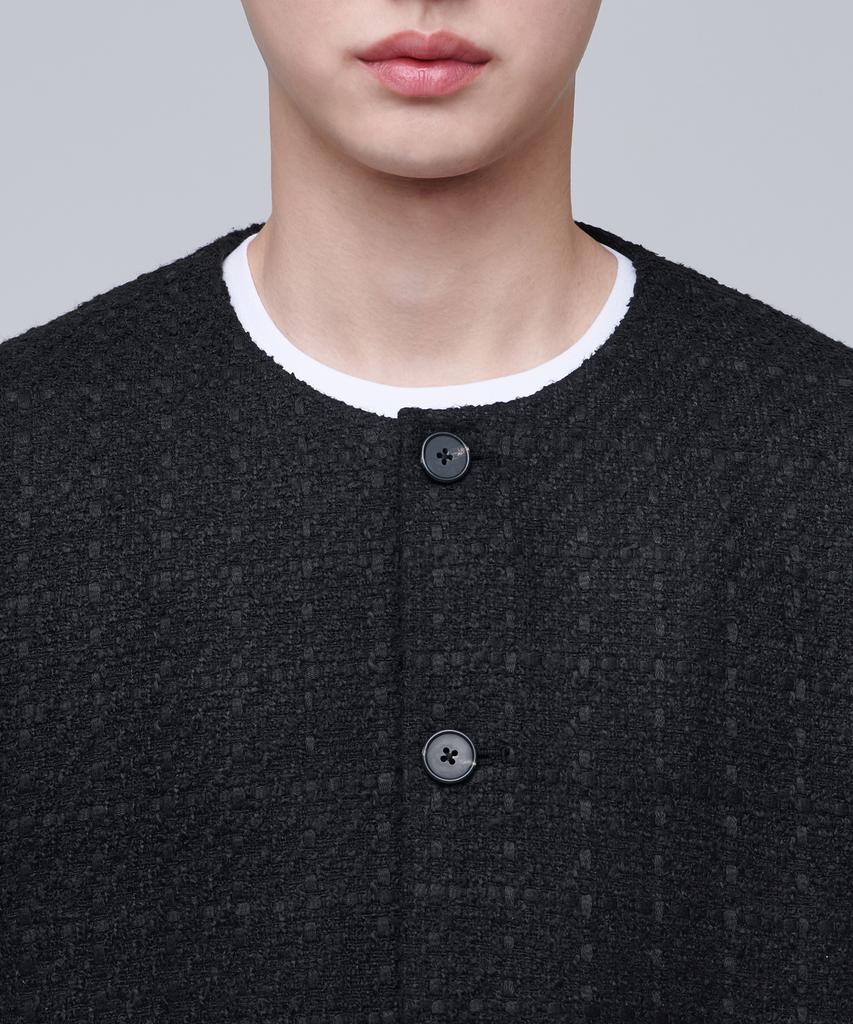 Musinsa Standard Round Neck Tweed Jacket [Black]