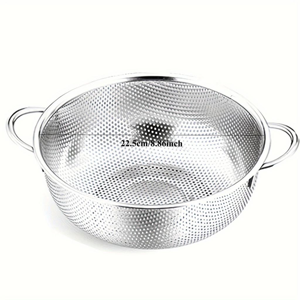 Stainless Steel Kitchen Draining Basket - Perfect for Fruits & Vegetables, Essential Cooking Accessory