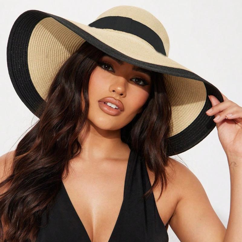 Boho 1pc Ladies Beach Shade All Stylish Summer Beach Straw Hat for Beach Party Outdoor Activities Boho Valentine's Day,Beach