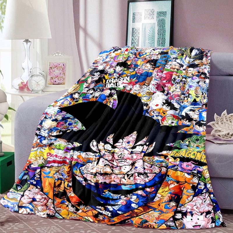 Dragon Ball Anime Tryckt Filt Varm Bekväm Flanellfilt för Sovrum, Soffor, Sängar, Stolar, Picknicks, Resor-LXR16