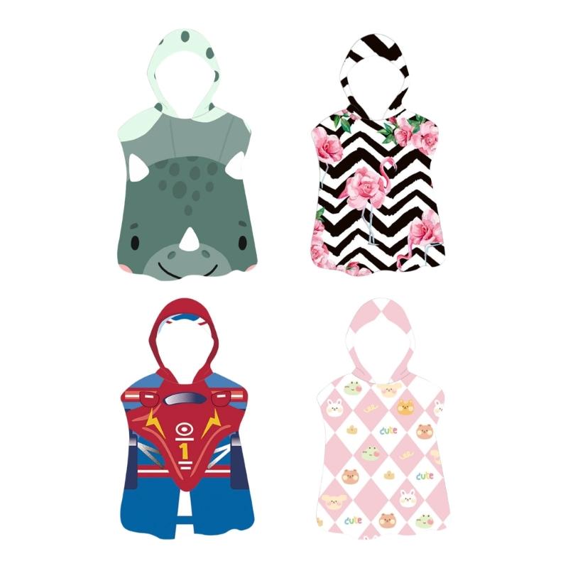 Baby Bath Cape Hooded Towel with Fun Cartoon Designs and Soft Fiber Perfect for Post Swim Warmth Beach Use Bath Cape