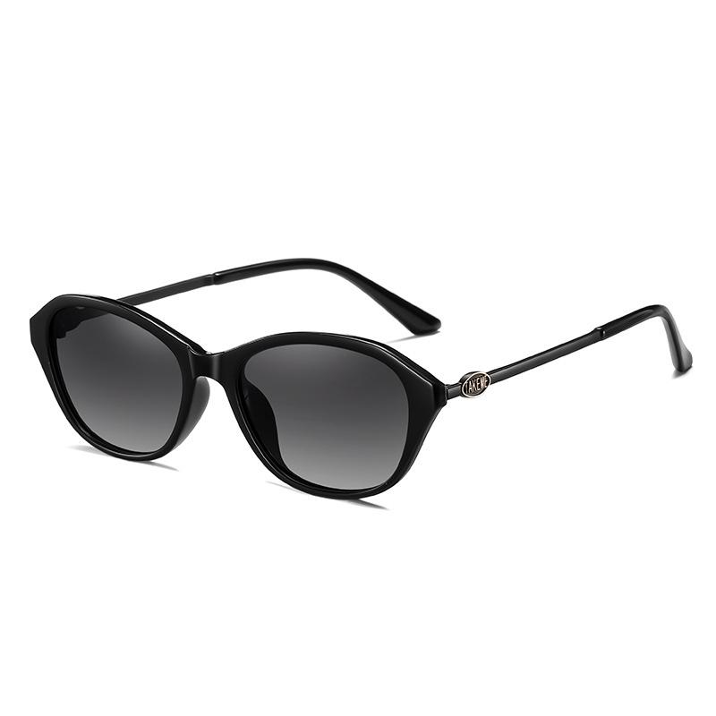 Polarized sunglasses women new fashion trendy black frame women's glasses driving large frame round face vintage sunglasses