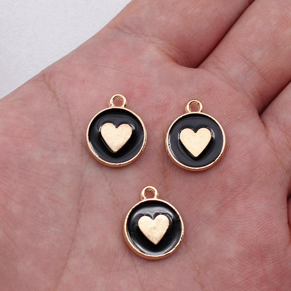 Charms Heart Enamel Pendants Wedding Jewelry Findings QC066