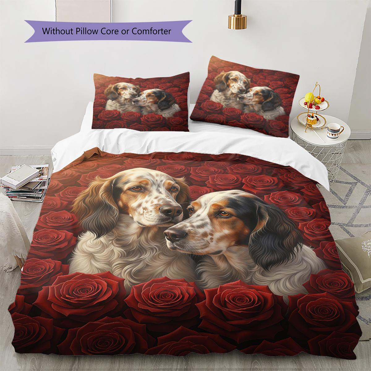 

Valentine s Day Pattern Bedding Quilt Cover Pillowcase Home Decoration Birthday Gift (1 * duvet cover + 2 * pillowcase, without core) 135x200cm