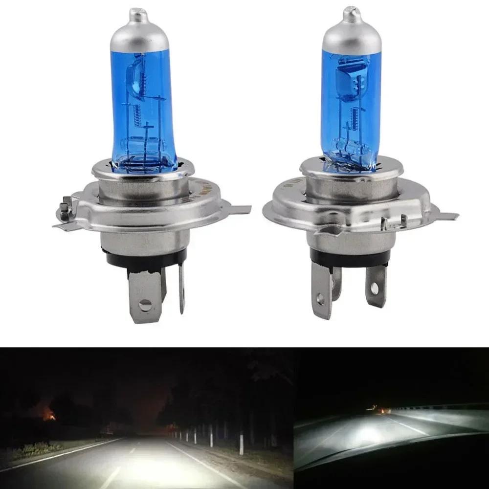 2pcs 6000k Super Bright White H4 Halogen Bulb 12V Car HeadLight Bulb H4 55w 100w Halogen Lamp Car HeadLight Replacement Bulb