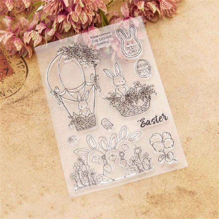 Metal Cutting Dies Easter Rabbit Clear Stamps for DIY Craft Card Making Embossin