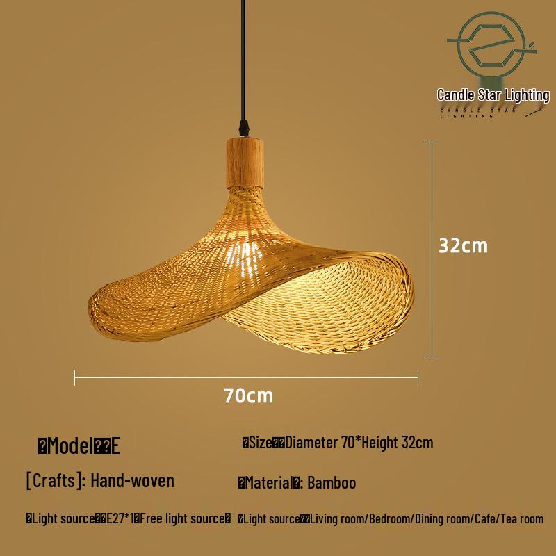 Zen Style Bamboo Rattan Pendant Light for Tea Rooms and Restaurants