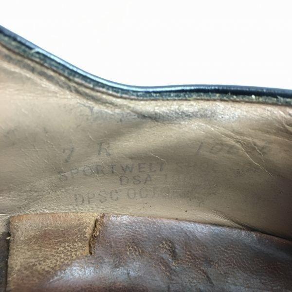 1961 SPORTWELT SHOE CO. U.S. NAVY Service Shoes Size 7R (25.0cm) Black 6-Eyelet Vintage 60s(USED)