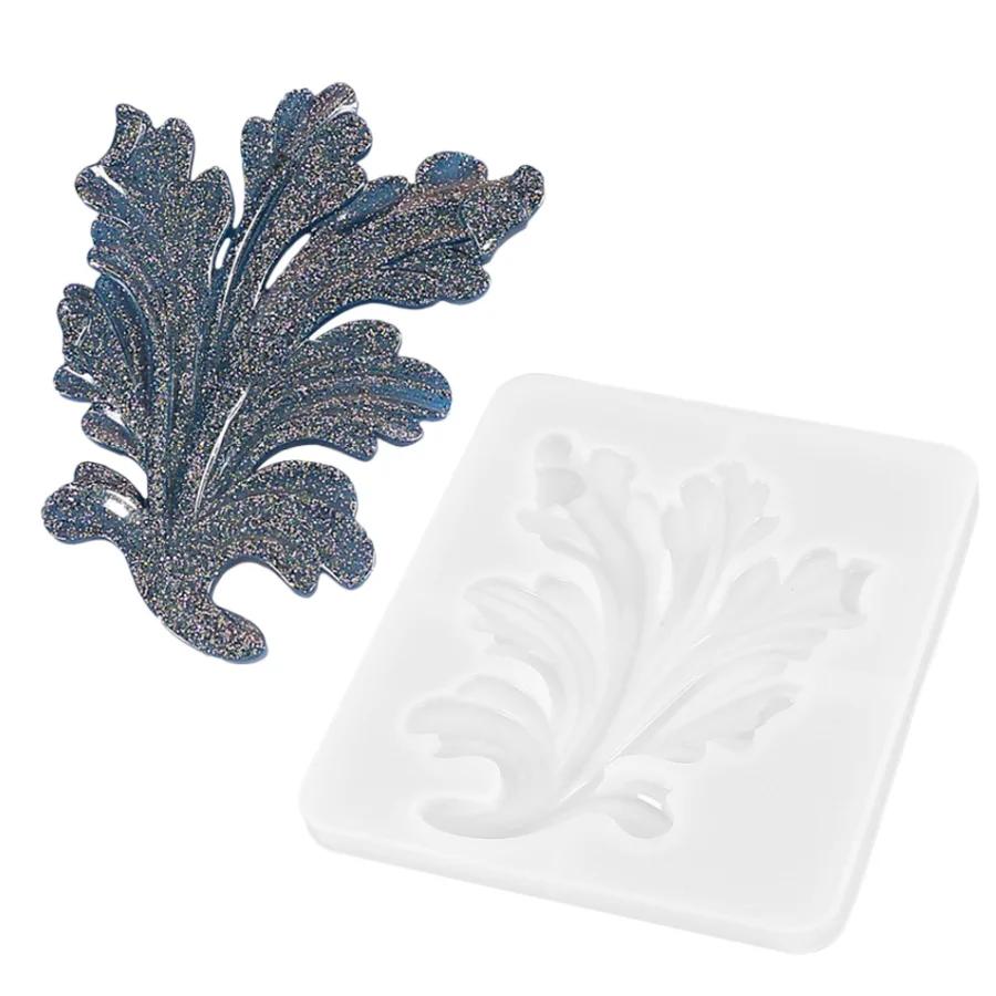 1pcs Diy Crystal Resin Leaf Silicone Mold, Rose Leaf Mirror Surface Handmade Decorative Silicone Mold