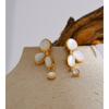 Yhpup Exquisite Gift Fashion Stainless Steel Thick Shell Flower Small Drop Earrings 18K Golden PVD Plated Trendy Fashion Jewelry