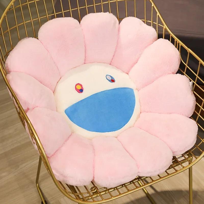 

Плюшева подушка Rainbow Sunflower Cute Smile Flower Подушка Sunflower з м’якою набивкою Офісна подушка для спинки дивана Декорації 60x60CM