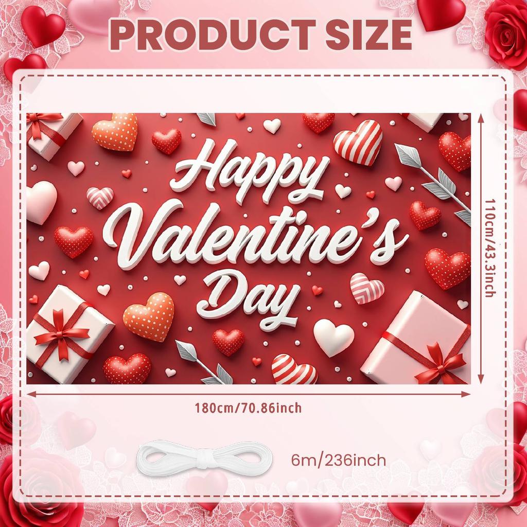 Romantic Backdrop Love-themed Valentine's Day Banner Valentine's Event Banner Polka Dot Design Love Celebration Background