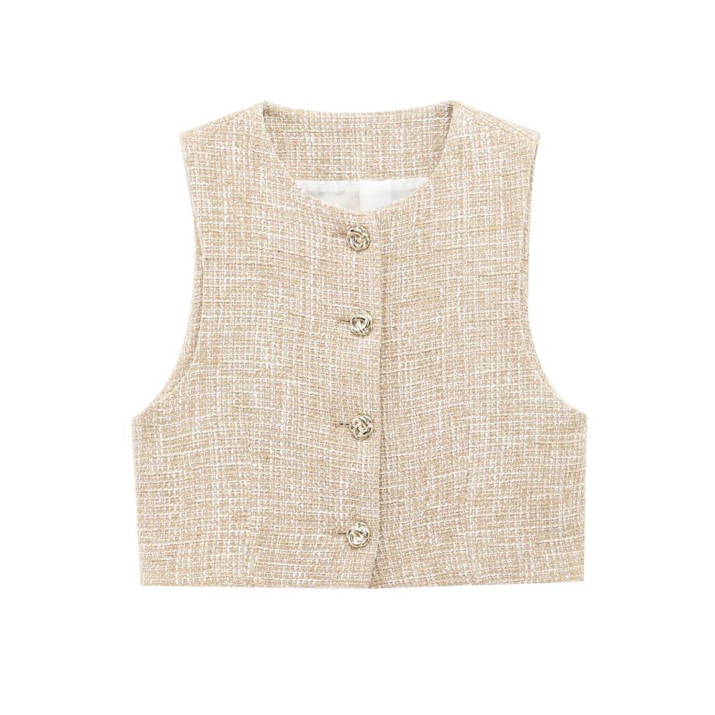 2025 Spring Women's European Style Fashion Slim Vest & Shorts Set with Belt