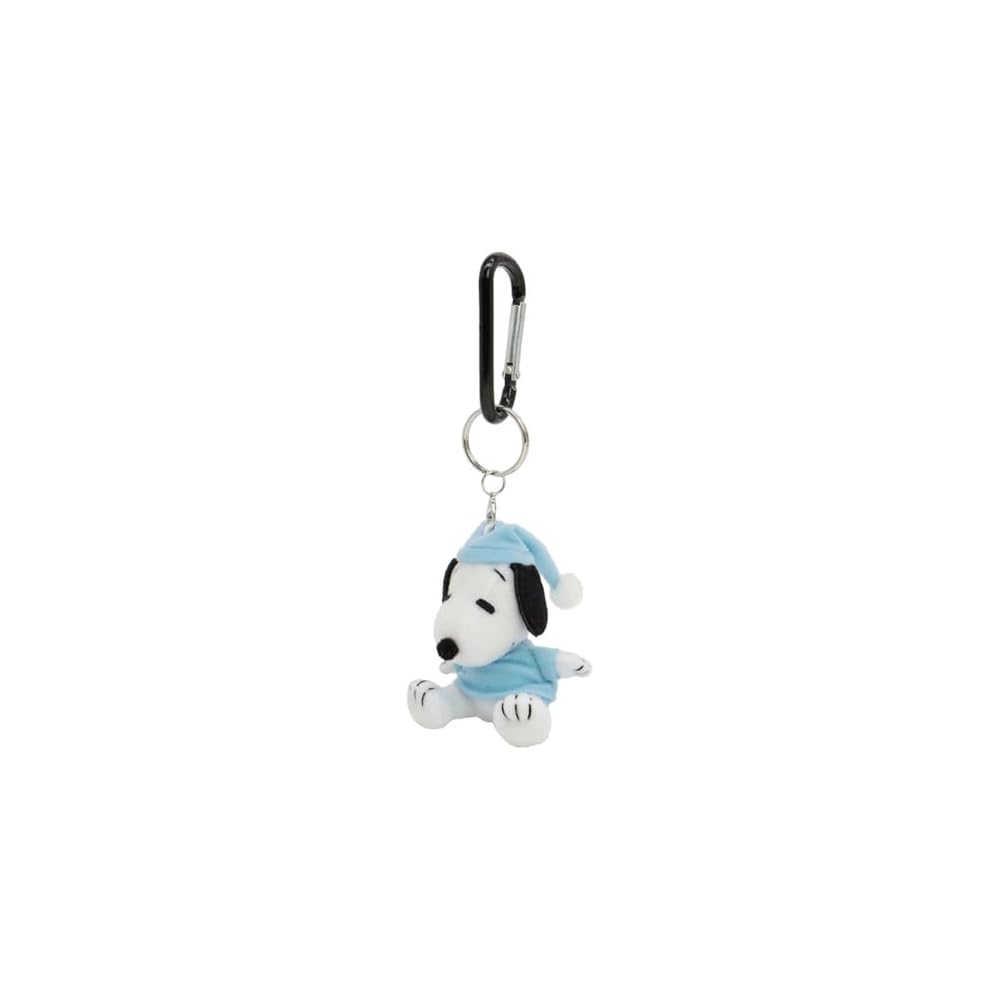 Nakajima Corporation Snoopy Pajama Sitting Plush Keychain Carabiner 183750-23