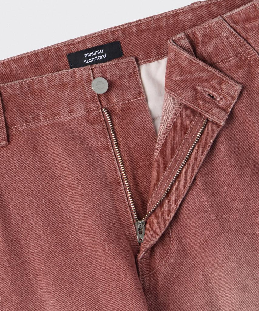 Musinsa Standard Pigment Extra Wide Cargo Denim Pants [Smoke Pink]