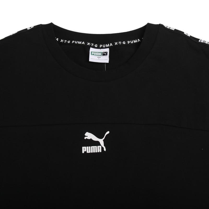 Puma Logo Graphic Crewneck T-Shirt Men Tops Black 595959-01