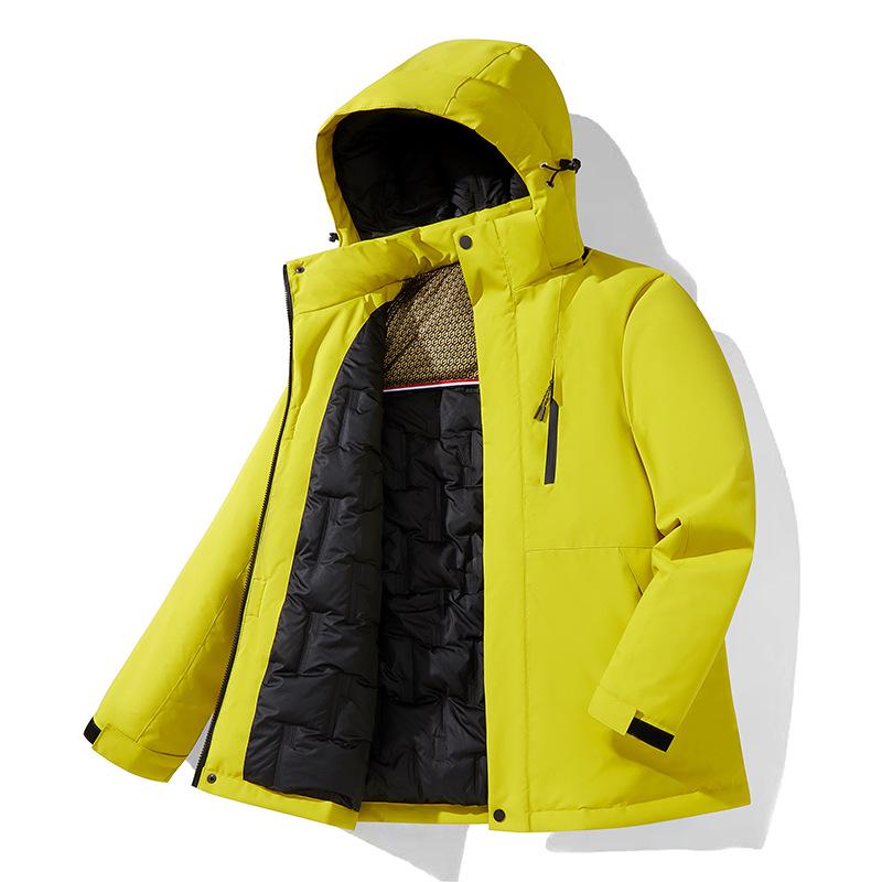 Unisex Plus Size Hooded Graphene Windbreaker - Autumn/Winter Cotton Jacket 3XL
