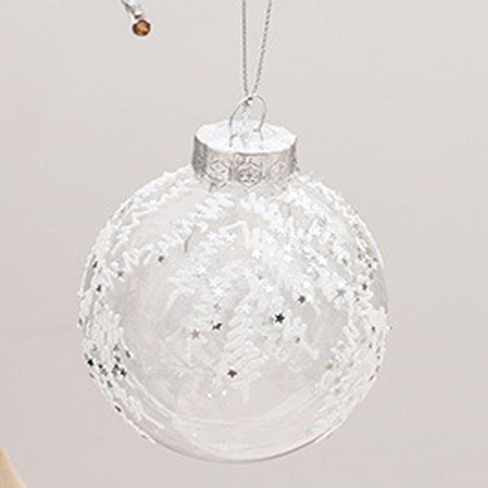 9pcs Transparent Painted Christmas Balls Ornament PET Christmas Tree Pendant Home Xmas Decor