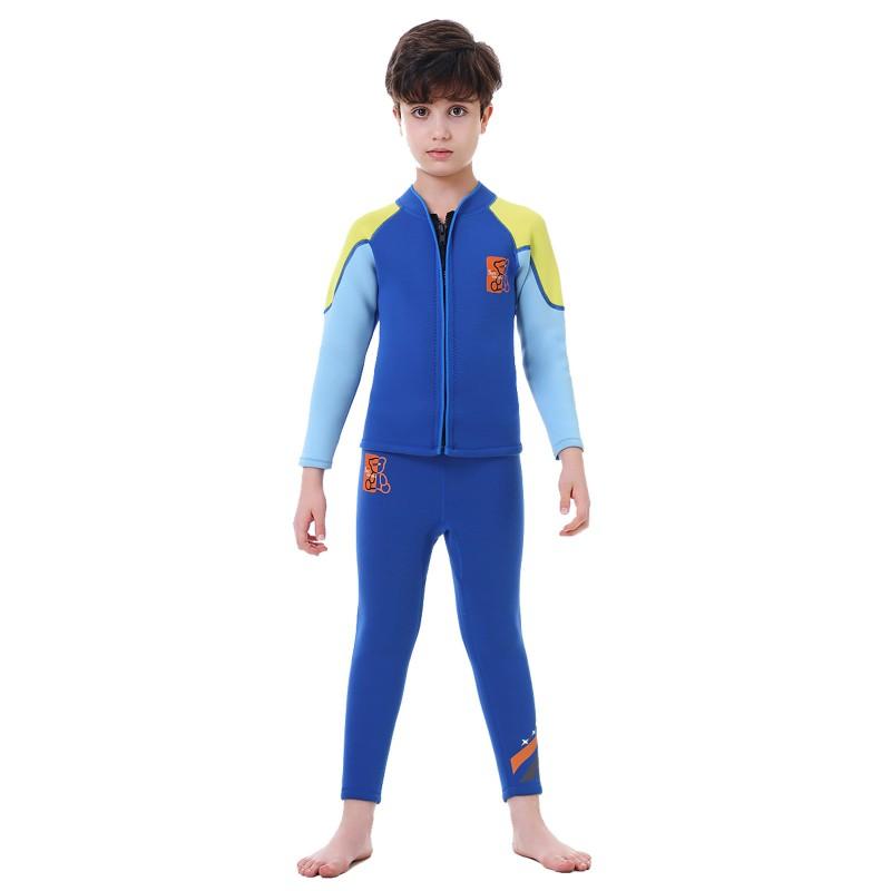 Children's Diving Suit Set 2.5MM Split Thermal Swimsuit Men Girls Long-sleeved Pants Surfing R025