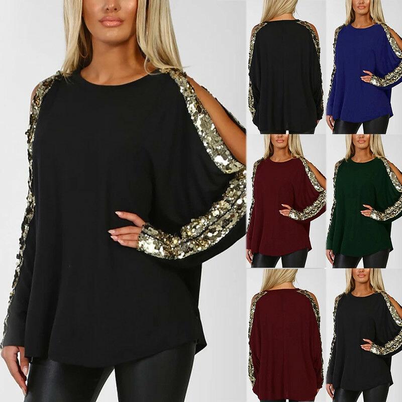 Women Ladies Sweatshirts Loose Blouse Long Sleeve Sequined Casual T-shirts Tops With Premium Quality Comfort And Stylish Versatility