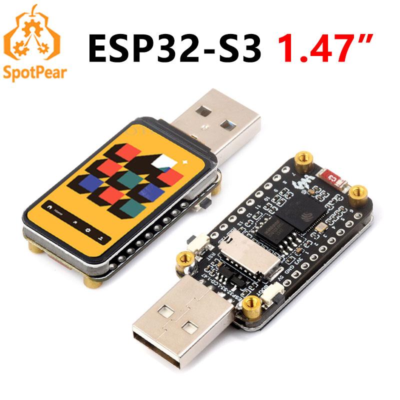 Waveshare ESP32-S3 1.47inch LCD Screen Display 172×320 Supports WiFi & Bluetooth ESP32-S3-LCD-1.47 RGB color LED
