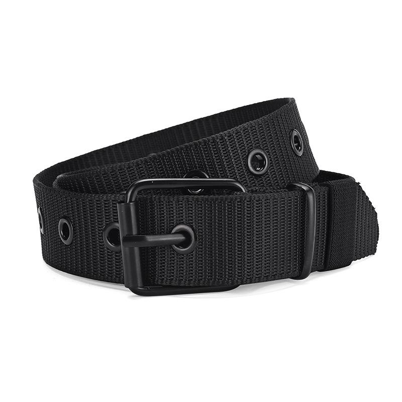 Porous And Durable Pin Buckle Belt Men'S Canvas Sports Men'S Belt Student Outdoor Military Training Jeans Belt