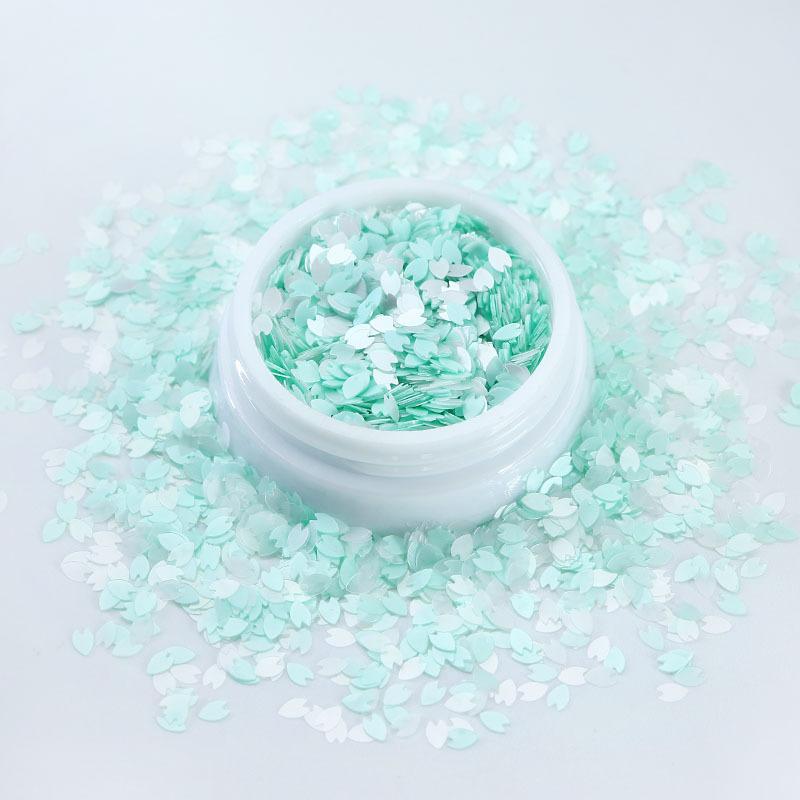 Garrafa plana primavera flor de cerejeira pétala unha glitter macaron 12 cores PET irregular decoração de unhas remendo DIY suprimentos para unhas