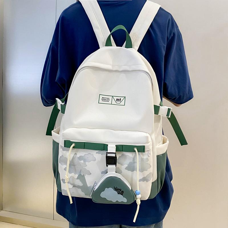 High-appearation-level Casual Korean-style Bear Backpack for Men and Women, Large-capacity Schoolbag