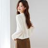 Srcr Women's Short Hollow-out 100% Cashmere Sweater