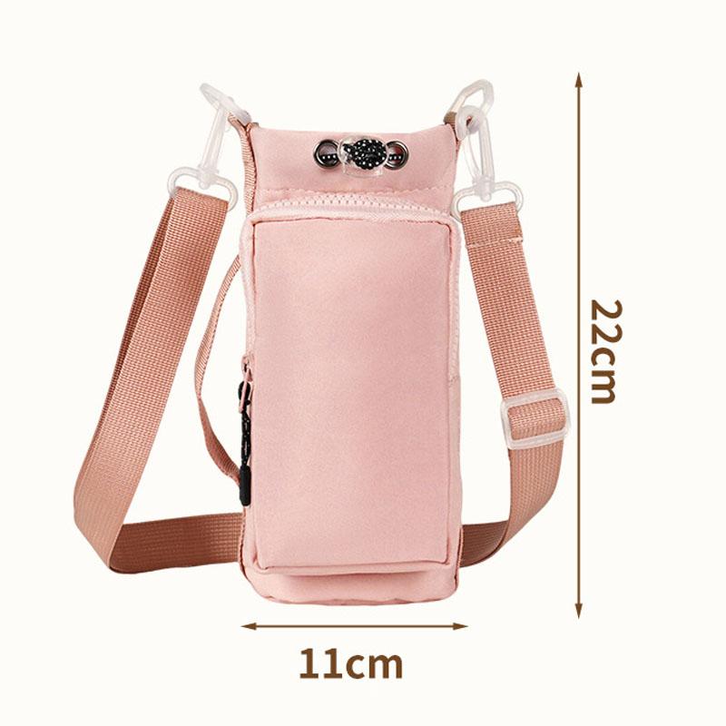 Outdoor Sports Water Bottle Bag with Adjustable Shoulder Strap and Phone Pocket Water Bottle Sleeve for Hiking Camping Gym 1E12W