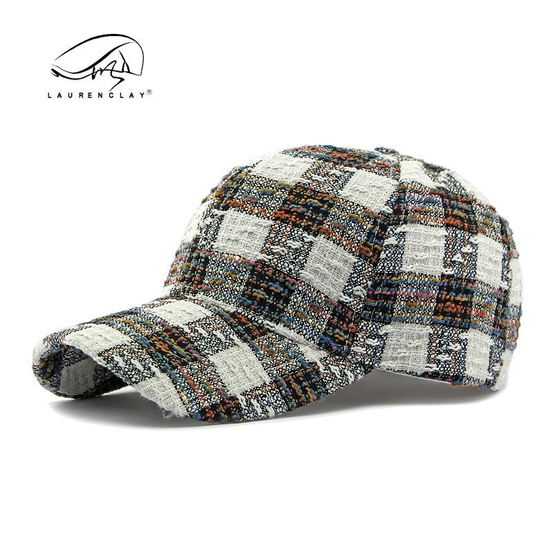 Hat, Fashion Checked Hard Top Baseball Cap Ladies Outdoor Sun Protection Visor Cap