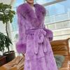 Autumn and winter big fur collar fashion fur coat women's medium and long thickened temperament loose casual coat