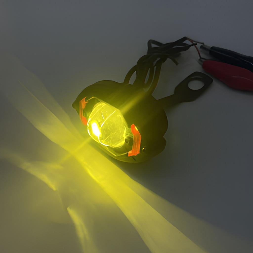 Motorcycle-modified 12V 10W LED Spotlights 3600LM Paired Twin Lights Yellow White Beams Lens-equipped Flashing Headlights