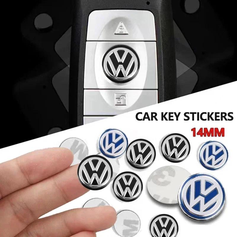 For VOLKSWAGEN VW 2025 For VW POLO 14mm Car Key Emblem Stickers Auto Control Key Logo Accessories For Volkswagen Touran Golf-4 5