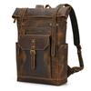 Vintage fashion genuine leather men travel bag luxury backpack computer bagpack designer shoulder bag for male multifunction bag