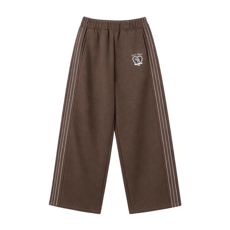 DEESHA Girls' Straight-Leg Pants with Heart Embroidery