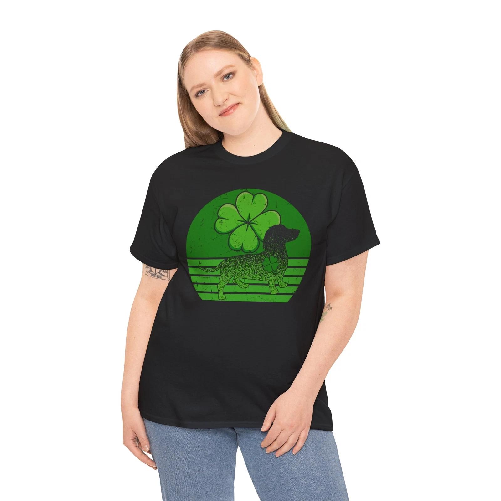 Dog Shamrock T-Shirt – Funny Dog Lover Paw Print Graphic Tee for Owners 2XL
