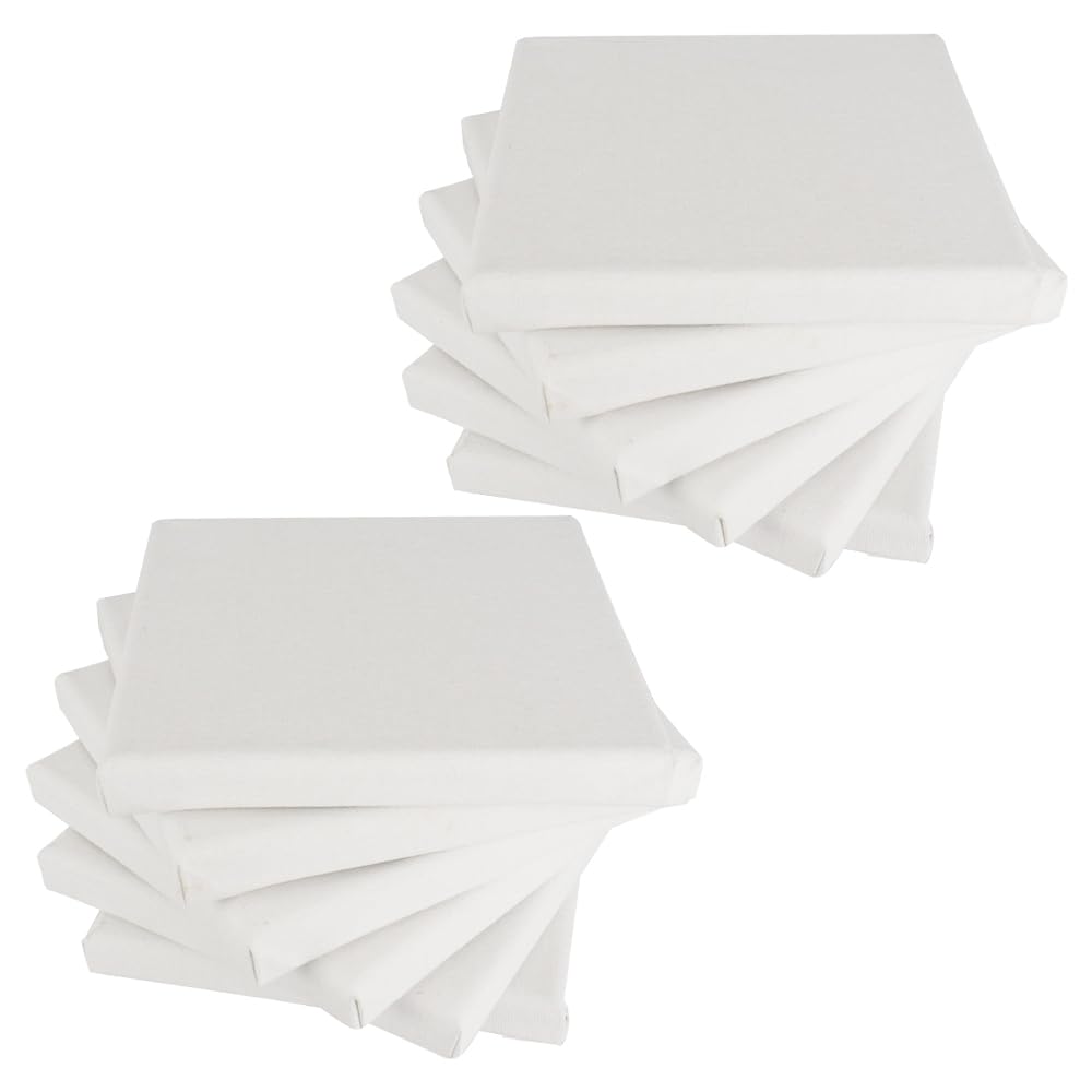 

Manekinext Canvas Board 12 Pieces Thick Panel Art Supplies 15cm×15cm Painting Class Oil Painting Wall Decoration Beginner